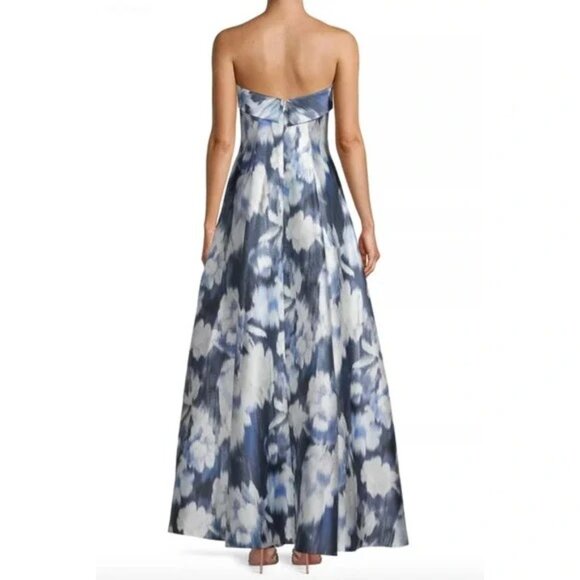 NWT SACHIN + BABI Dress Evening Gown Brielle Floral A-Line Blue Ikat Maxi Long - Picture 4 of 11